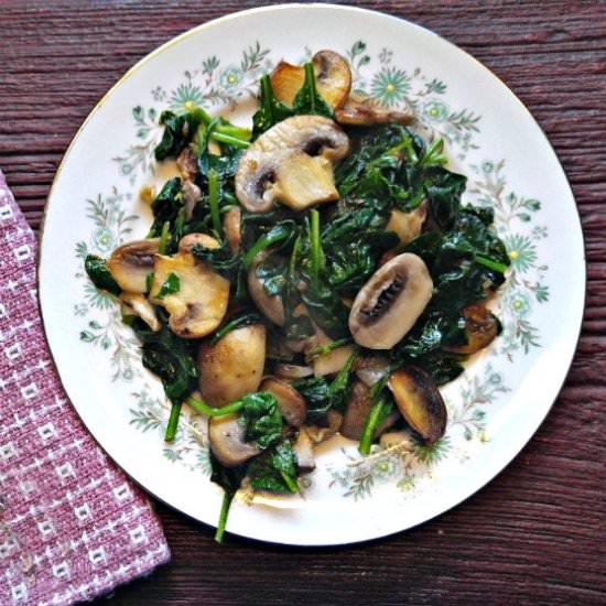 Sauteed Mushrooms with Spinach