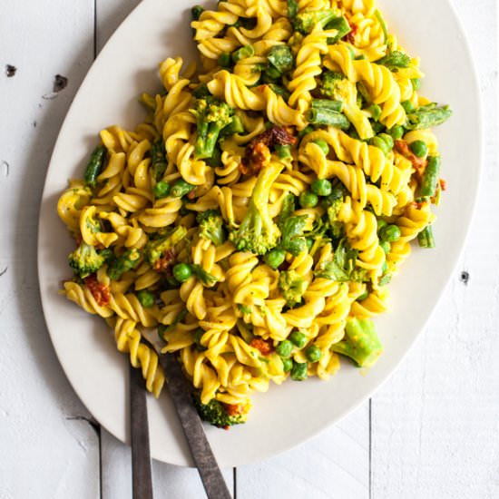 Curried Tahini Pasta Salad