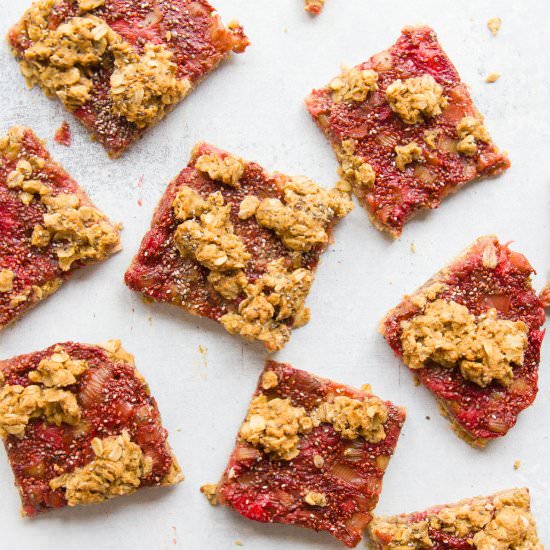 Strawberry Rhubarb Pie Squares