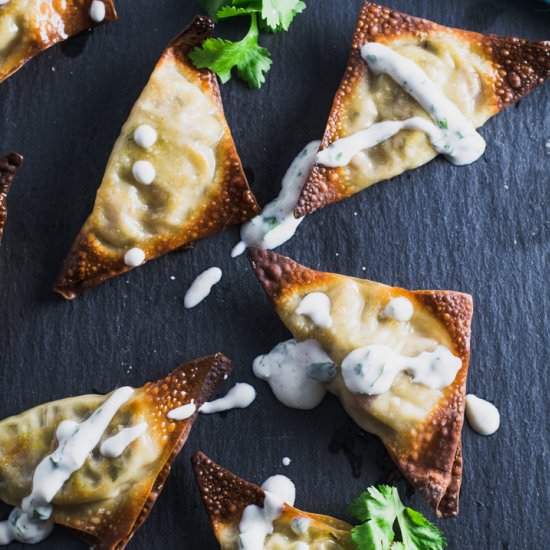 Baked Avocado Wontons