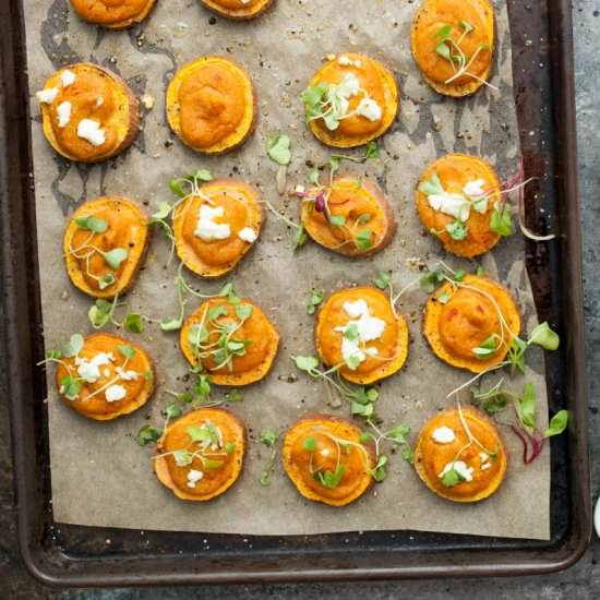 Hummus Sweet Potato Rounds