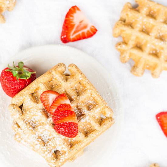Vegan Whole Grain Flax Waffles