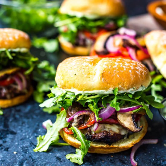 Mediterranean Portobello Burgers