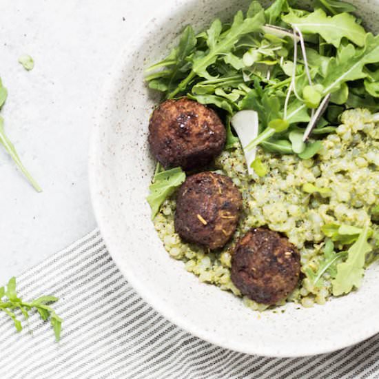 Easy Meatballs & Grain-free Risotto