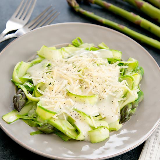 Asparagus Noodles with Garlic Sauce