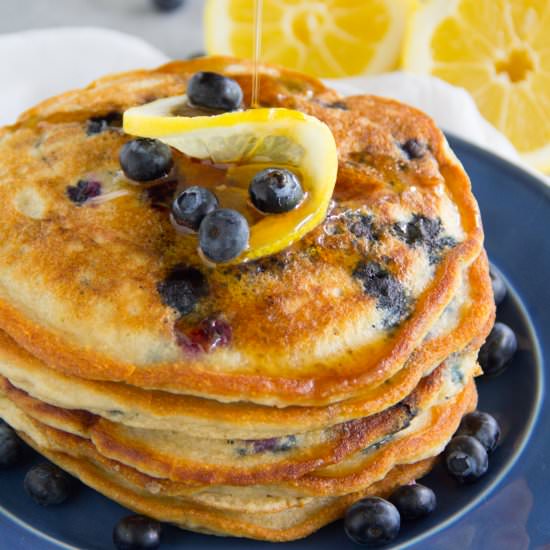Paleo Lemon Blueberry Pancakes