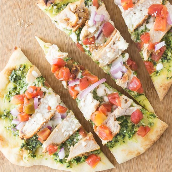 Chicken Cilantro Pesto Flatbread