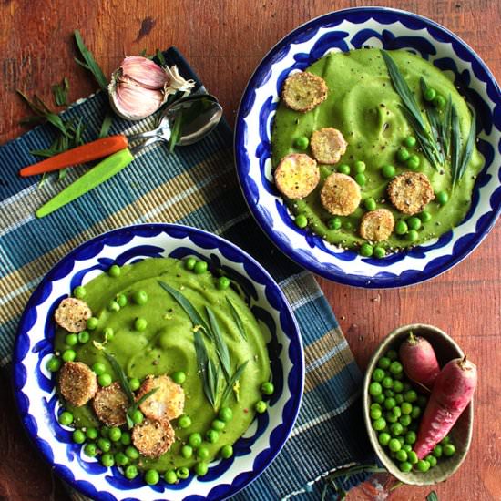 tarragon green pea bisque