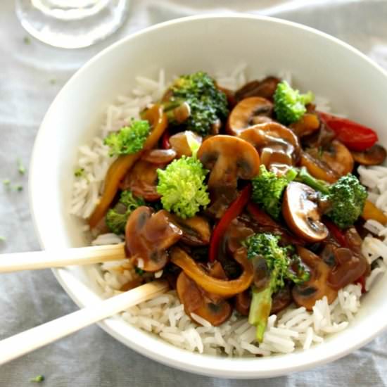 Mushroom Broccoli & Ginger Stir Fry
