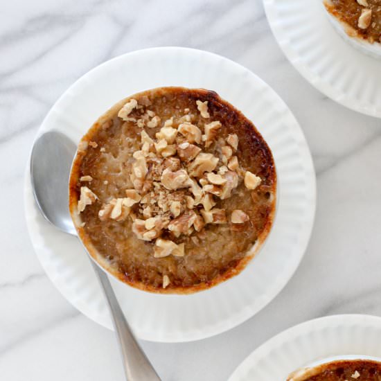 Banana-Walnut Bruléed Oatmeal