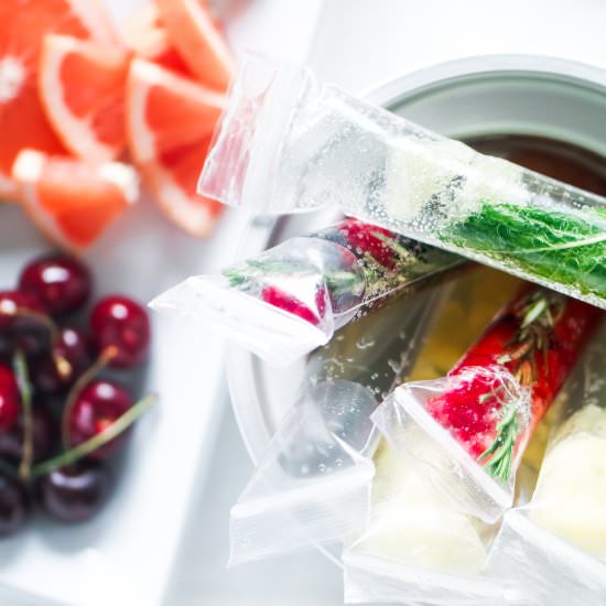 Boozy Fruit and Herb Popsicles