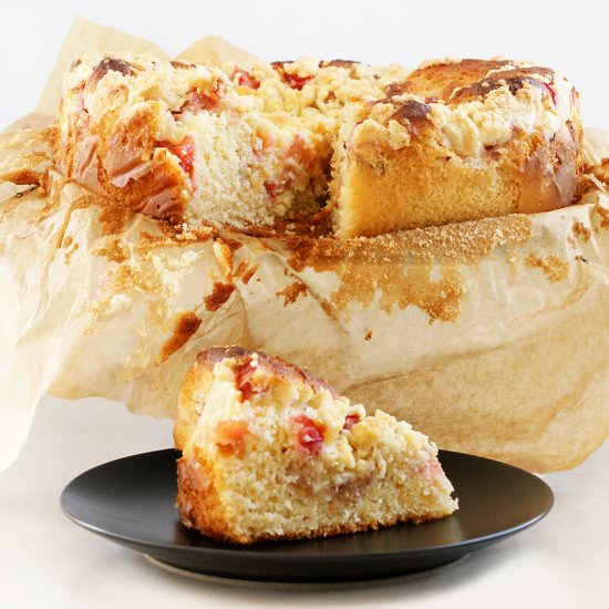 Yeast Cake with Rhubarb