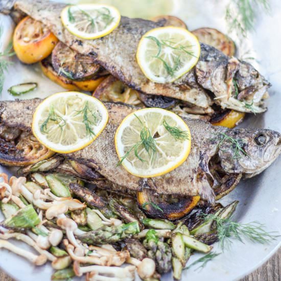 Garlic Citrus Stuffed Rainbow Trout