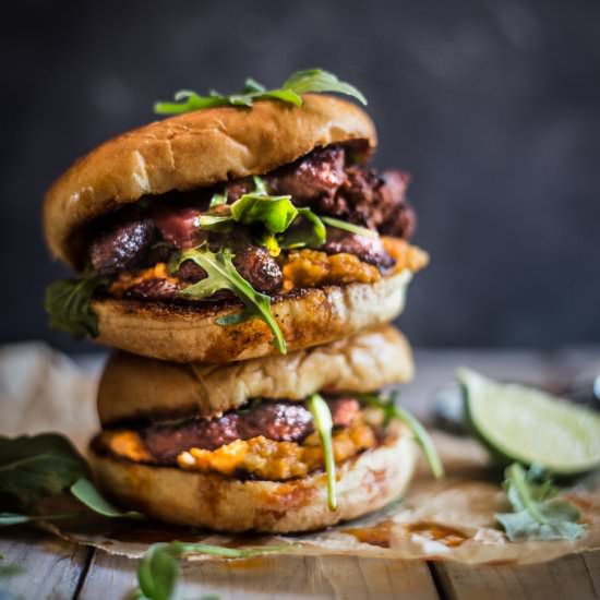 Chorizo with Chickpeas Mash Burger