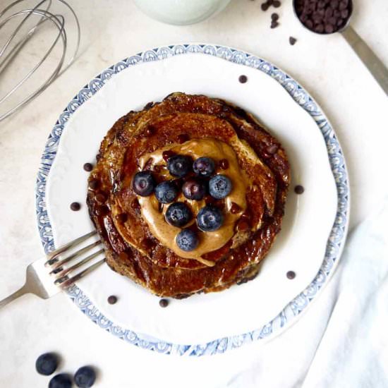 Paleo Chocolate Chip Banana Pancake