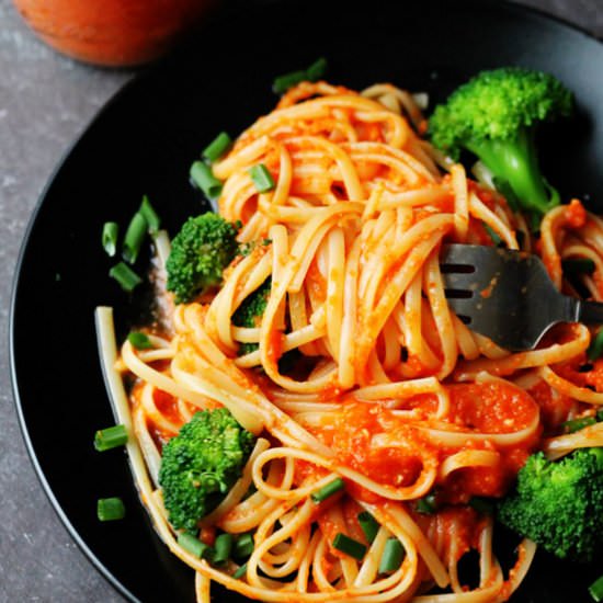 Linguine with Broccoli & Romesco