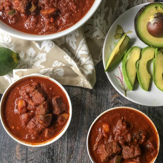 Chunky Beef Chili w/o Beans (Paleo)