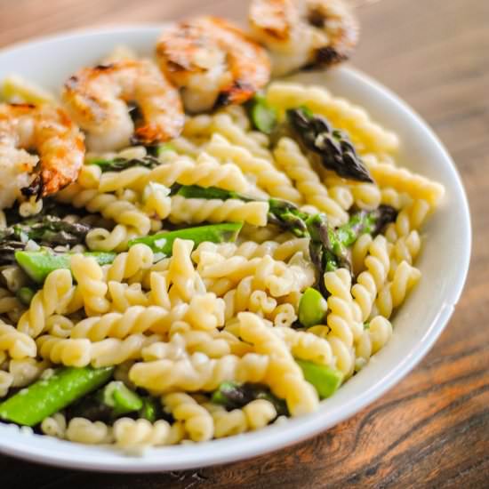 Pasta with Asparagus and Shrimp