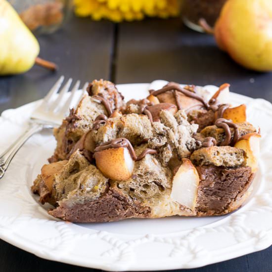 Nutella-Pear French Toast Bake