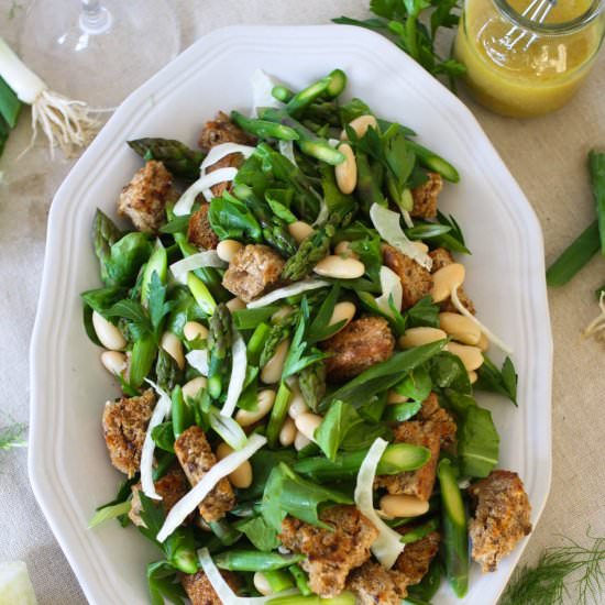 Spring Asparagus Panzanella Salad