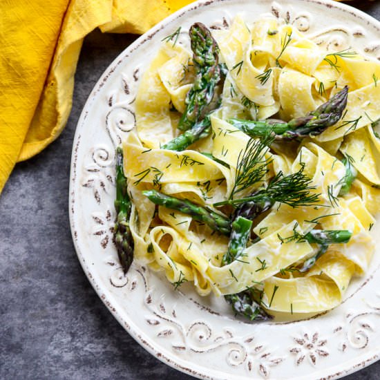 Lemon Pappardelle Pasta & Asparagus