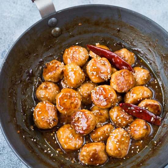 Spicy Chinese Chicken Meatballs