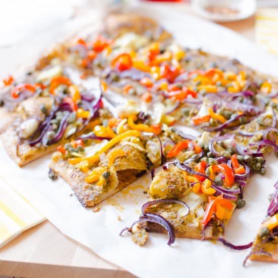 Spring Vegetable Flatbread Pizza