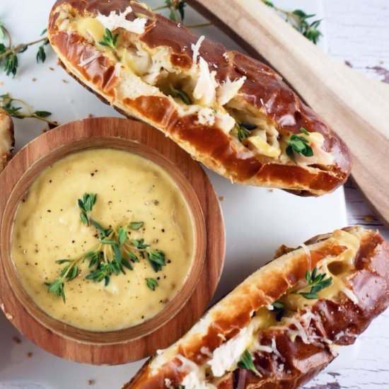 Pretzel Chicken Melts