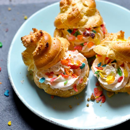 Cereal and Milk Cream Puffs
