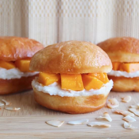 Coconut Mango Doughnuts