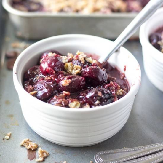Dark Chocolate Cherry Crisp