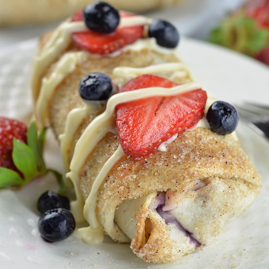 Berry Cheesecake Chimichangas