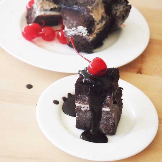 Hot Fudge Ice Cream Cake