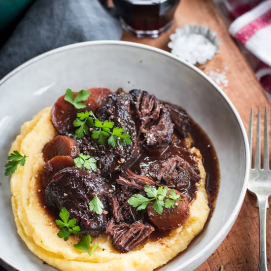 Beef Cheeks with Parmesan Polenta