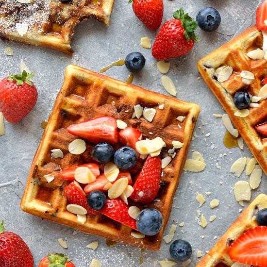 Chocolate Chip Almond Waffles