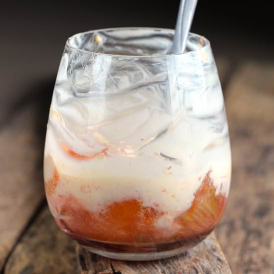 Baked Fruit with Ice Cream