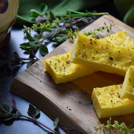 Rustic Polenta Pizza with Herbs