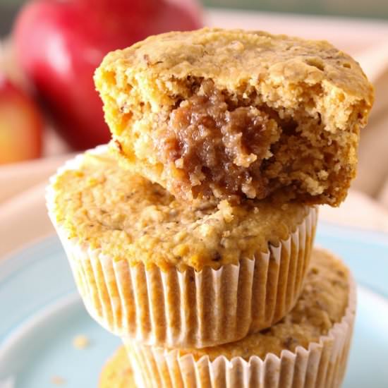 Healthy Caramel Apple Muffins