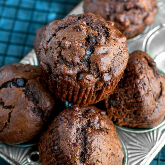 Double Chocolate Banana Muffins