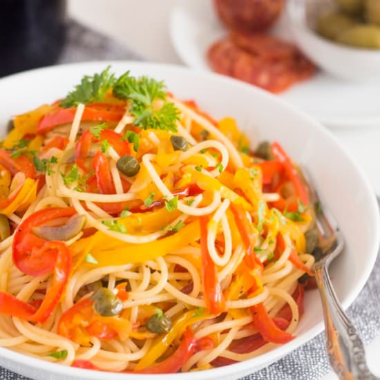Spaghetti with Fried Peppers
