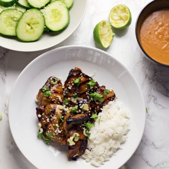 Grilled Chicken with Peanut Sauce