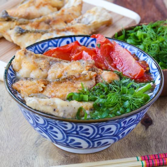 Fried Fish Noodle Soup