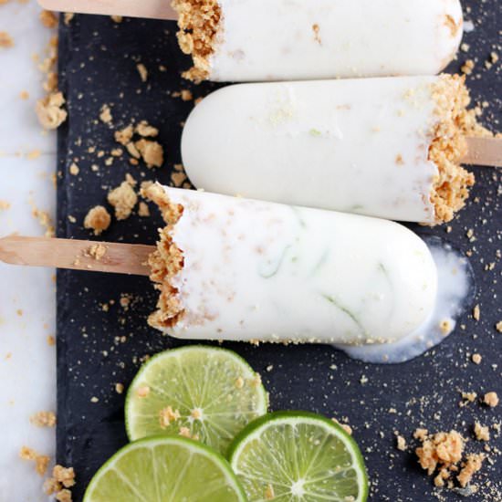 Coconut Key Lime Pie Popsicles