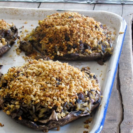 Sausage & Rice Stuffed Mushrooms
