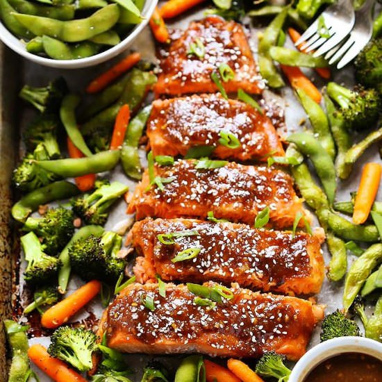 One Pan Miso Glazed Salmon