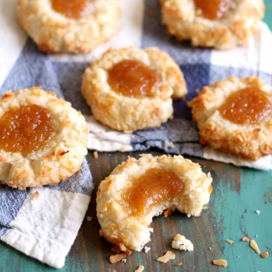 coconut guava thumbprint cookies