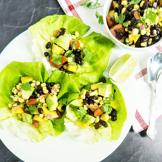 Black Bean Mango Salsa Lettuce Wrap