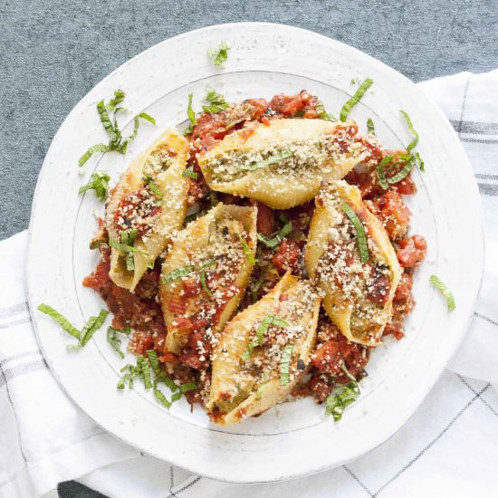 Low Fat Vegan Stuffed Shells