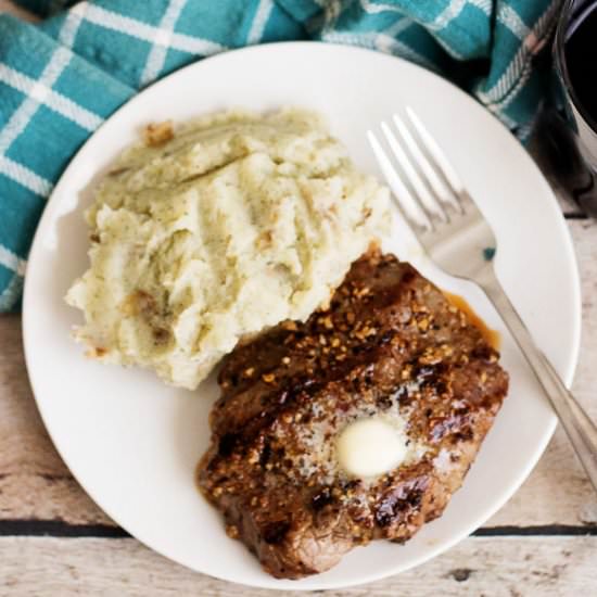 Parmesan Cream Topped Steak