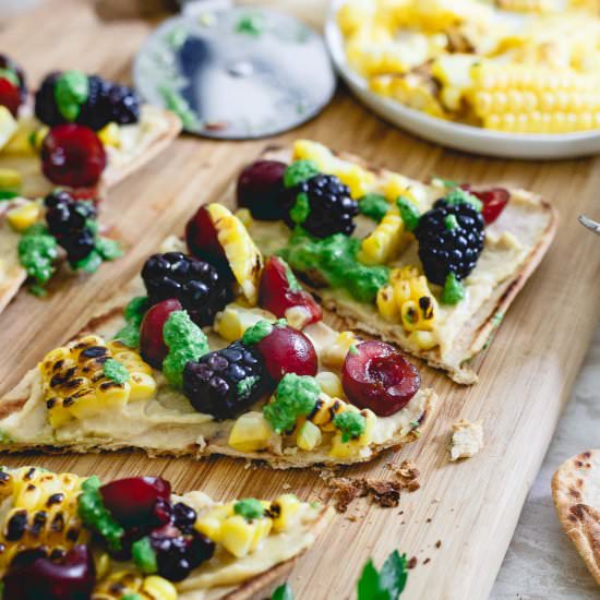 Grilled Hummus Flatbread